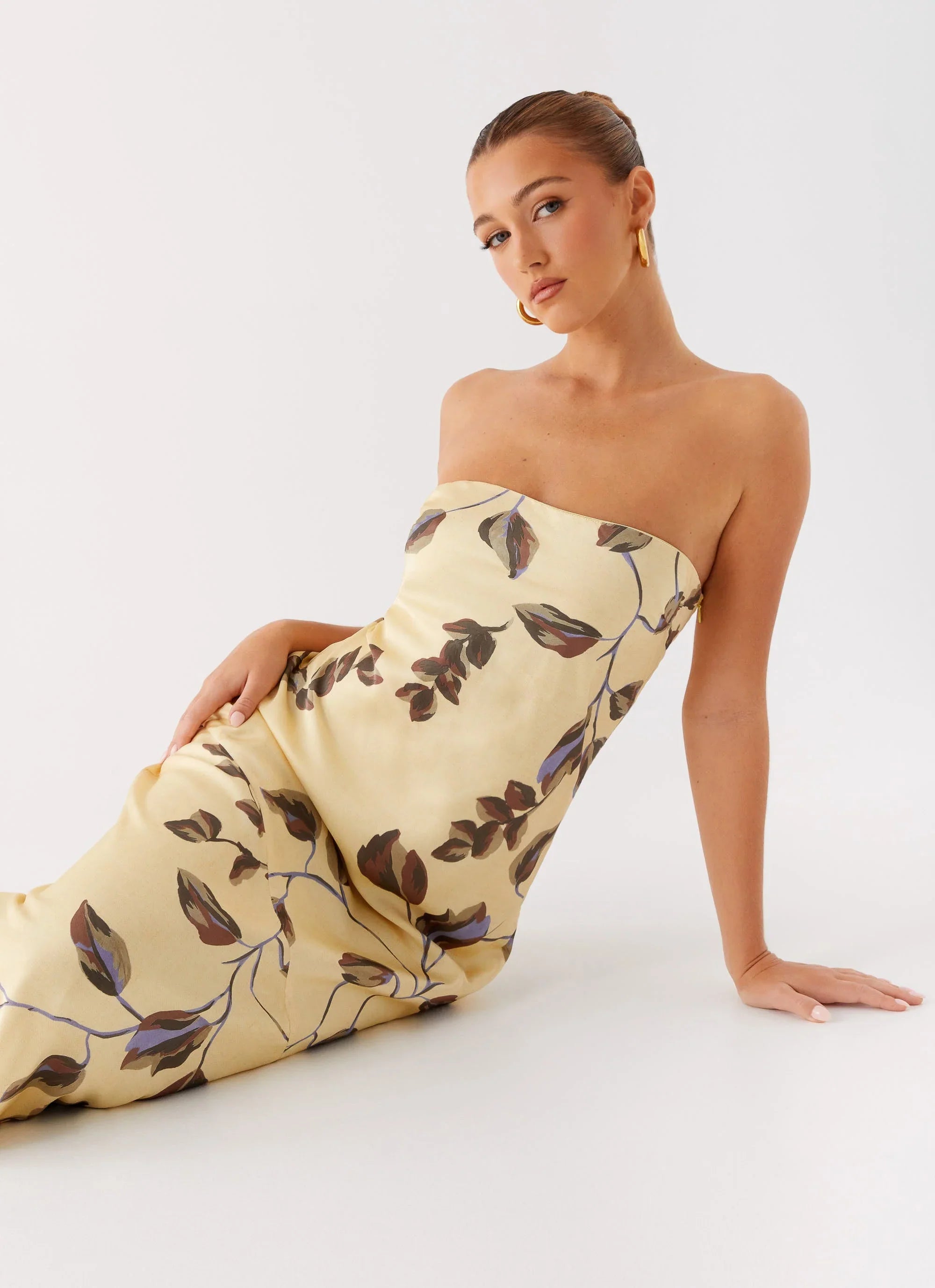 Alisa Strapless Maxi Dress - Buttercream Bliss