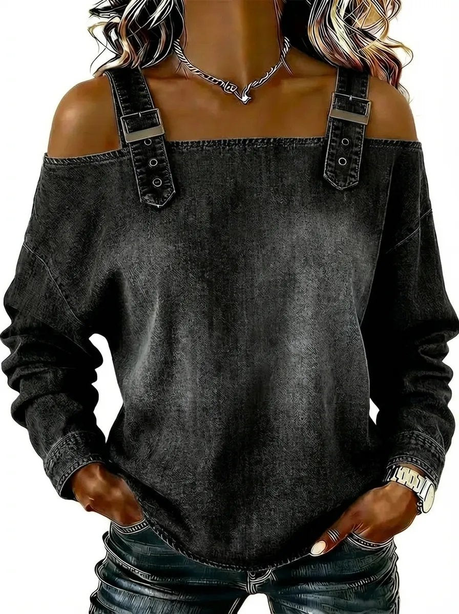 Women's sleeveless denim shirt