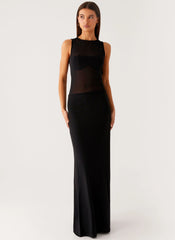 lyria Mesh Maxi Dress - Black